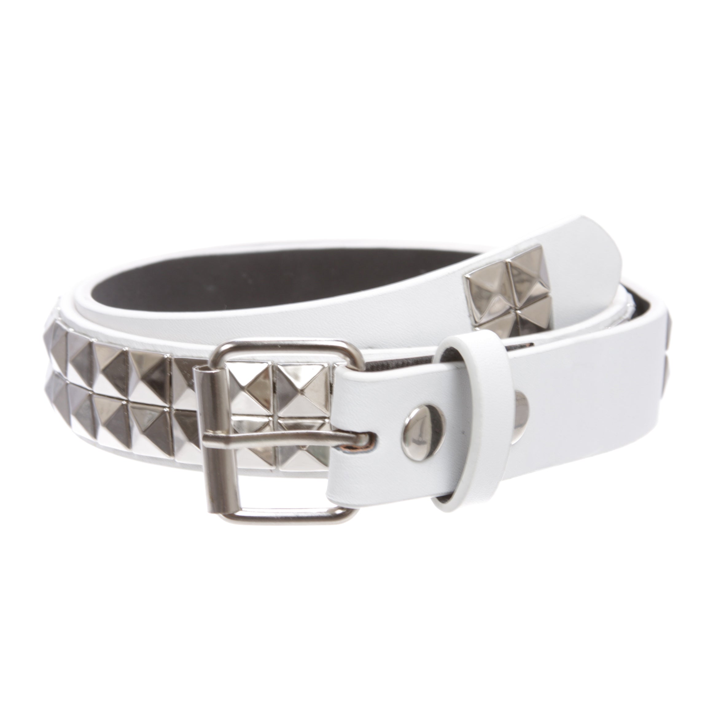 Kids 1" Snap On Punk Rock Studded Leather Belt - OnlineBelts