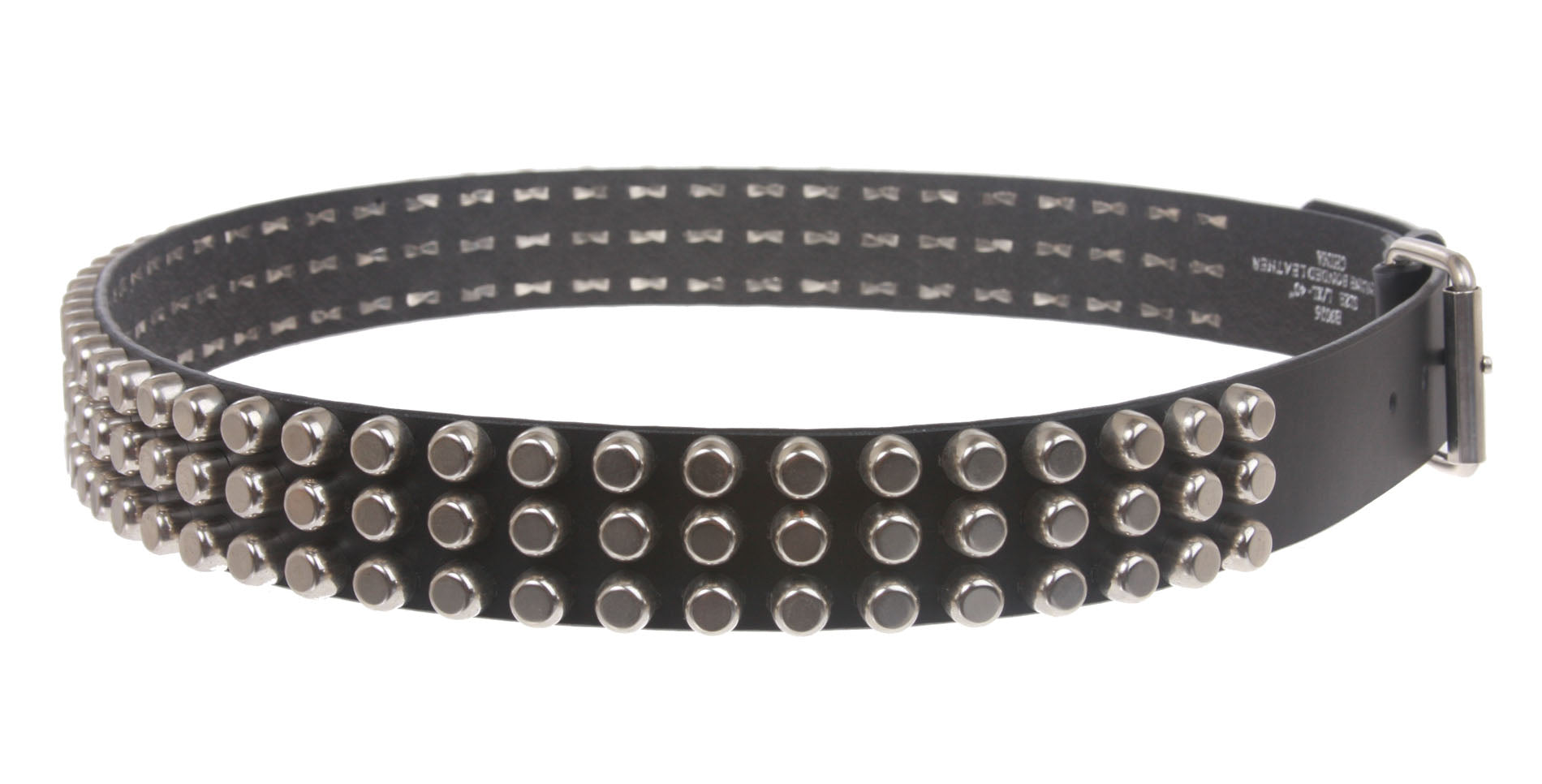 Snap on Bullet Head Studded Hardware Leather Belt - OnlineBelts