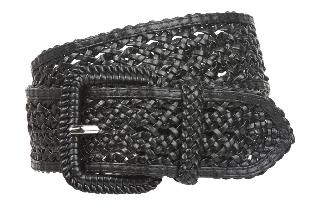 2 Inches Wide Hand Made Braided Square Buckle Belt - OnlineBelts