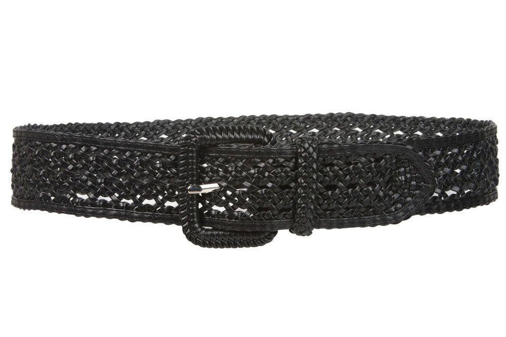 2 Inches Wide Hand Made Braided Square Buckle Belt - OnlineBelts