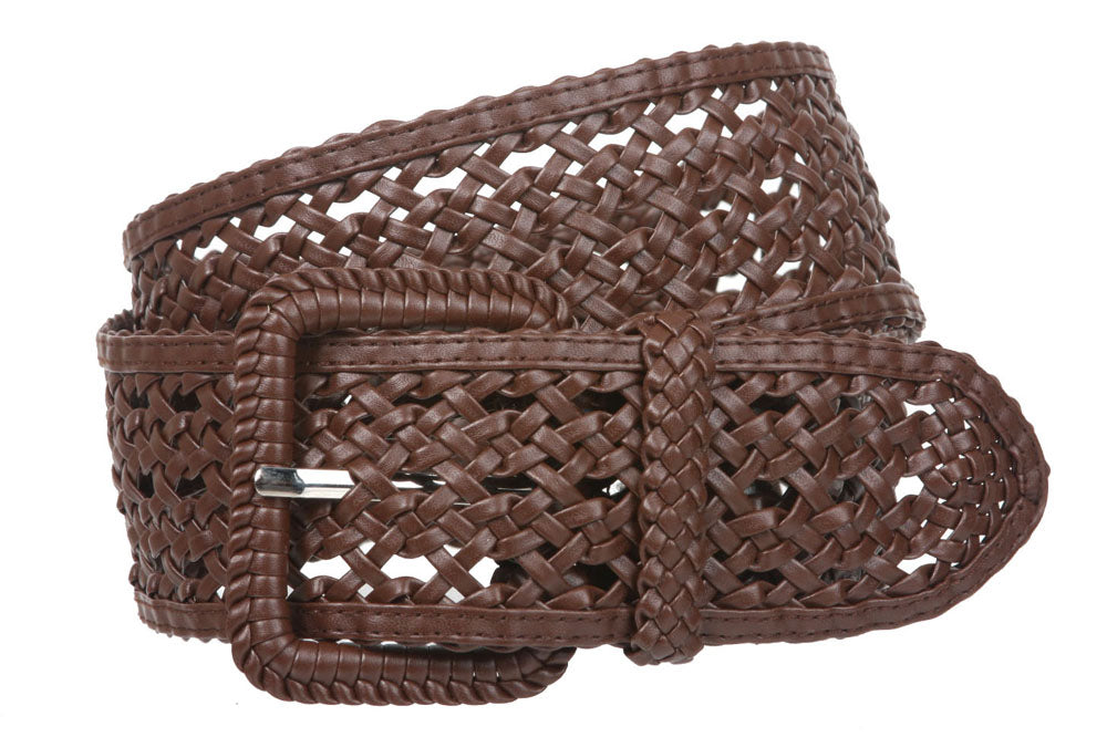 2 Inches Wide Hand Made Braided Square Buckle Belt - OnlineBelts