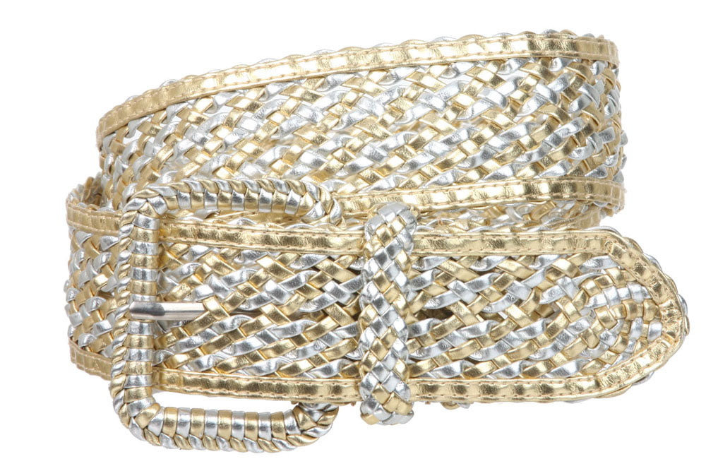2 Inches Wide Hand Made Braided Square Buckle Belt - OnlineBelts