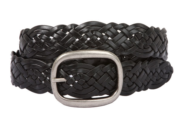 Womens Braided Woven Genuine Leather Belt - OnlineBelts