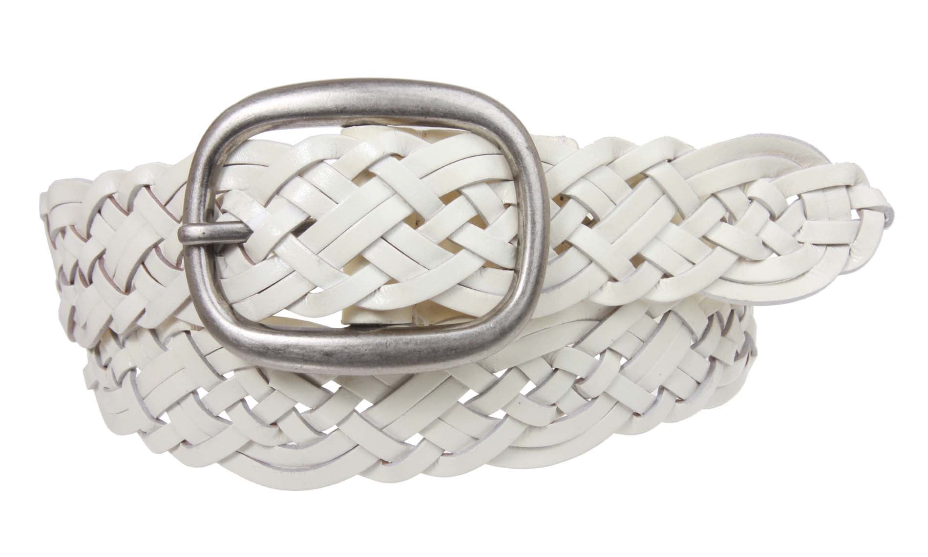 Womens Braided Woven Genuine Leather Belt - OnlineBelts