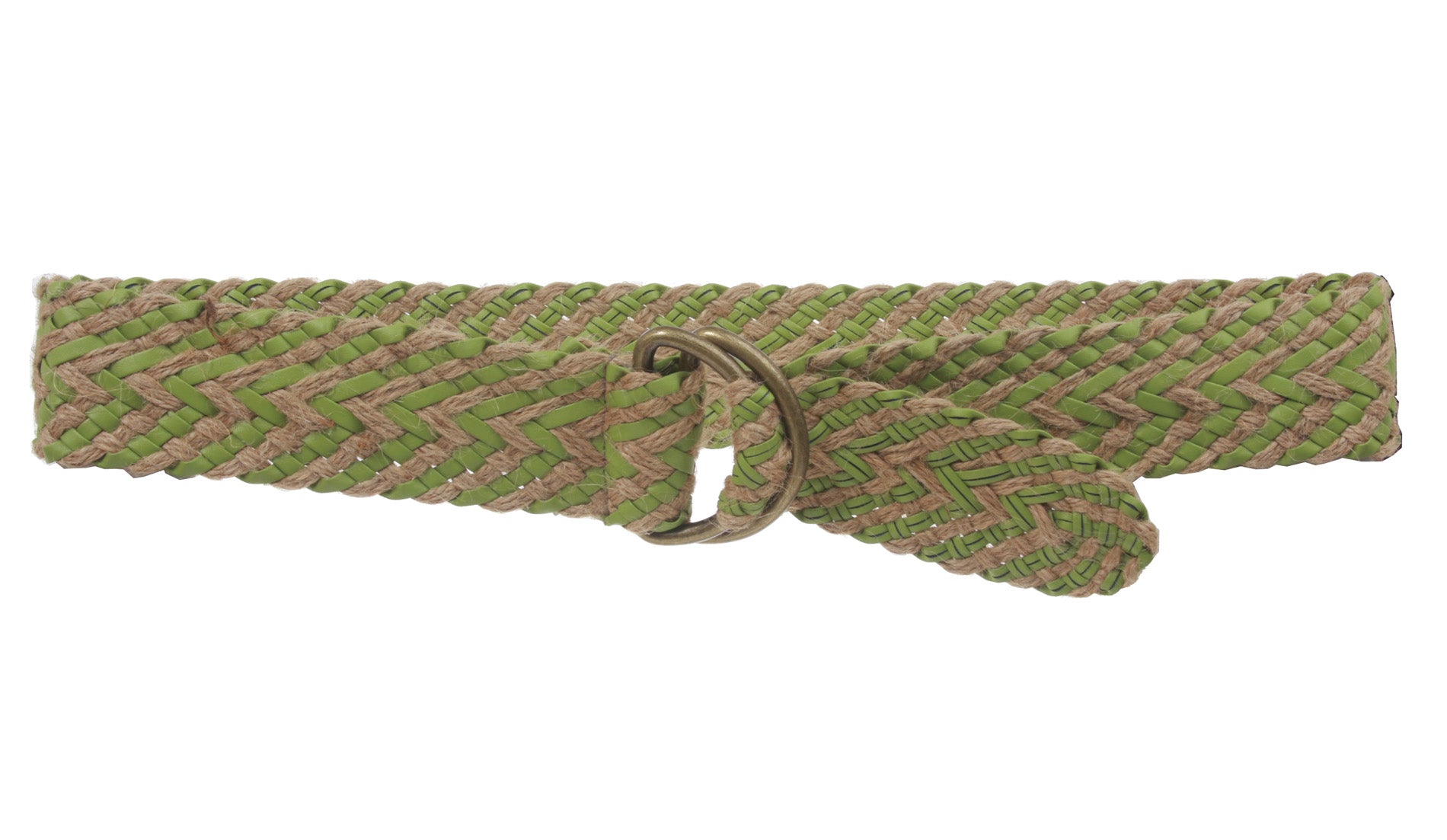 2" (50 mm) Wide D Ring Jute Braided Fashion Woven Sash Belt - OnlineBelts