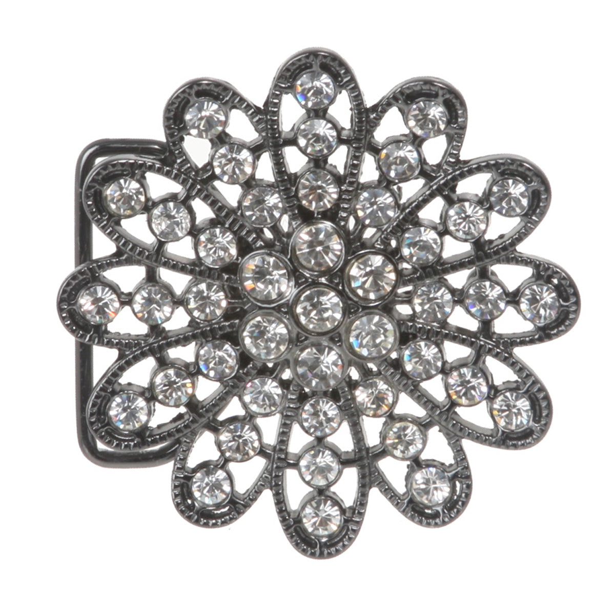 Twelve Petals Rhinestone Flower Belt Buckle - OnlineBelts