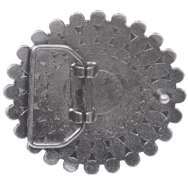 Oval Flower Turquois Stone Belt Buckle - OnlineBelts