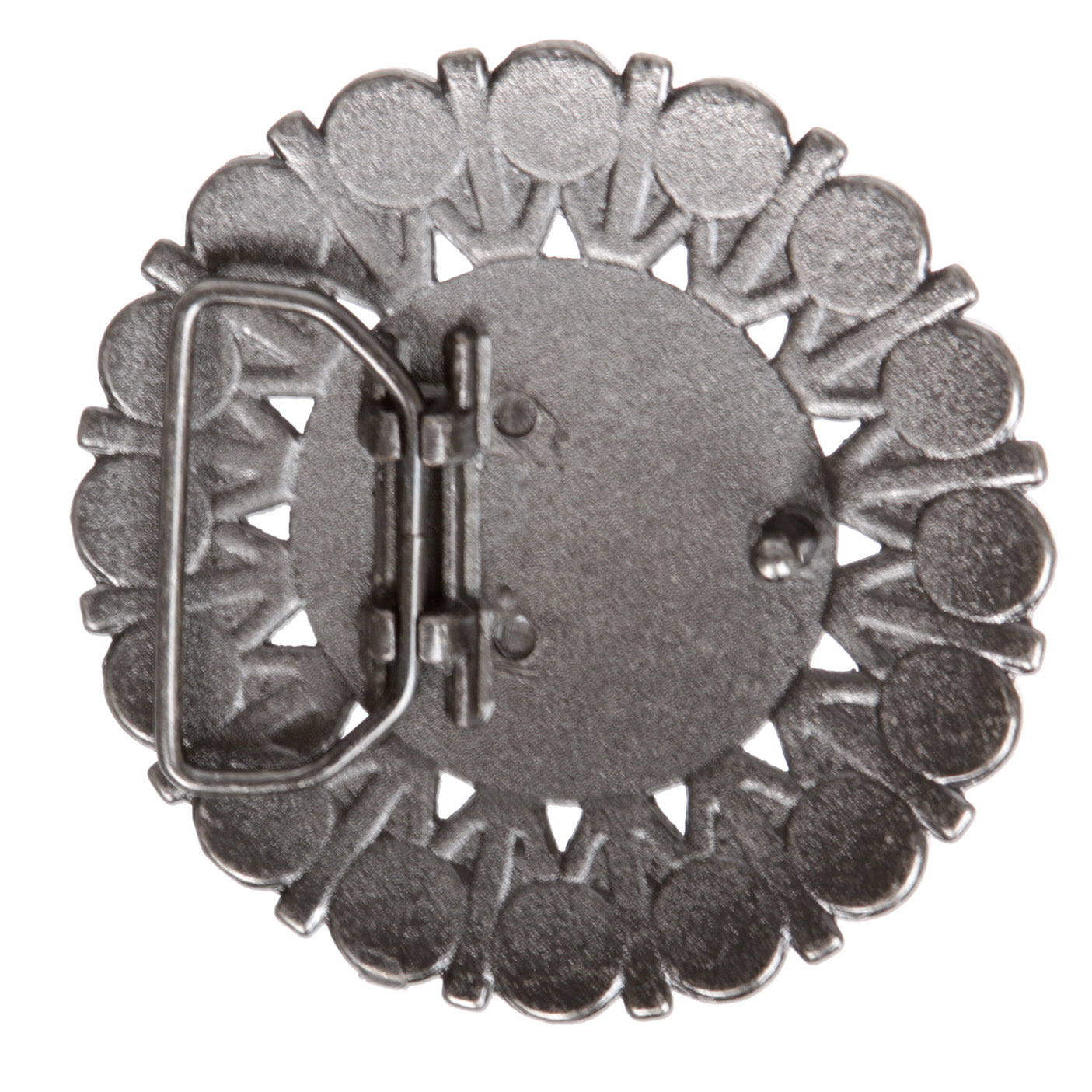 Metal Beaded Flower Round Belt Buckle - OnlineBelts