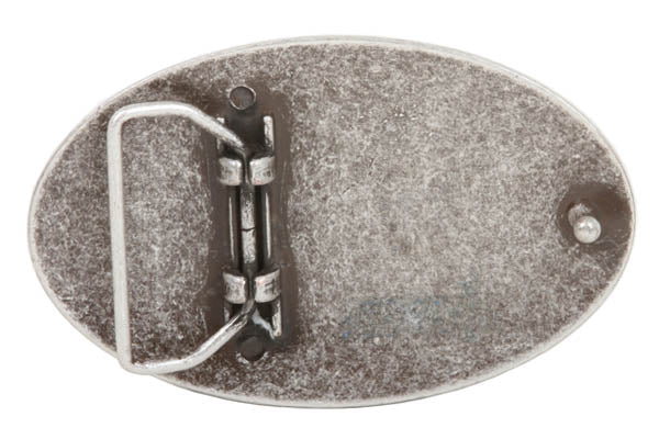 Oval Flower Tree Engraving Belt Buckle