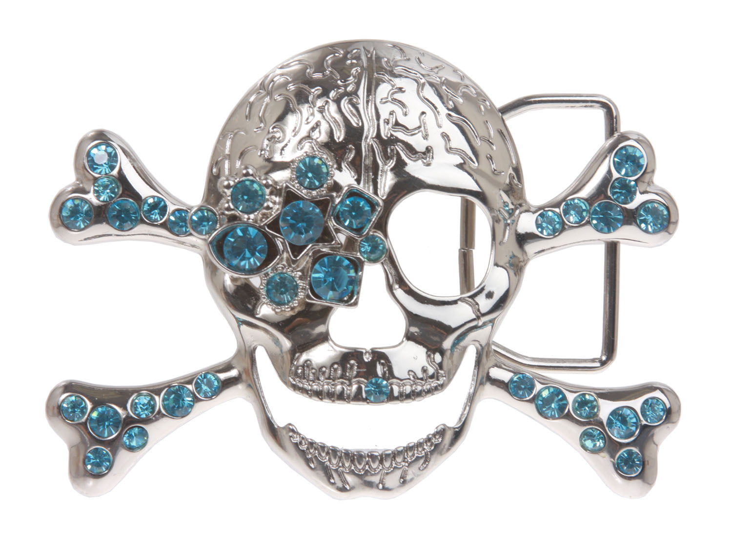 Rhinestone Skull & Crossbones Pirate Belt Buckle