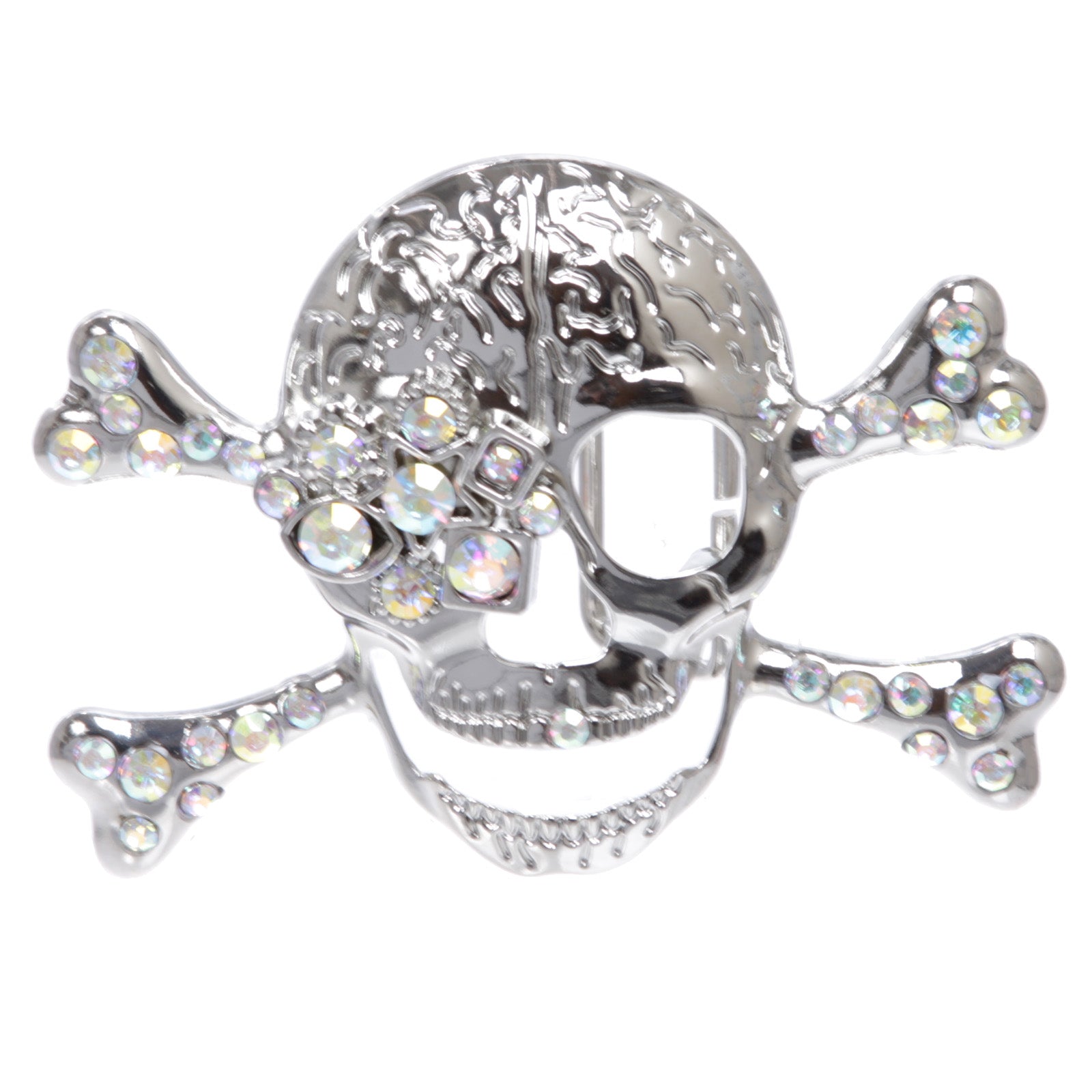 Rhinestone Skull & Crossbones Pirate Belt Buckle