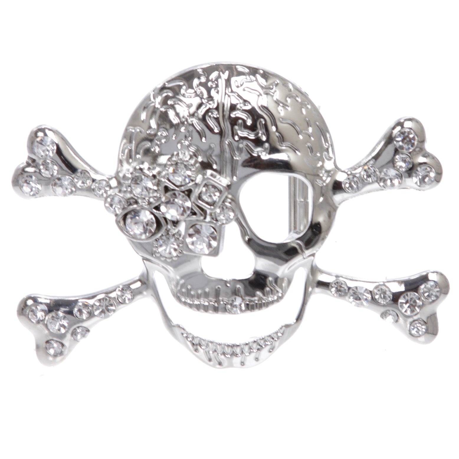 Rhinestone Skull & Crossbones Pirate Belt Buckle