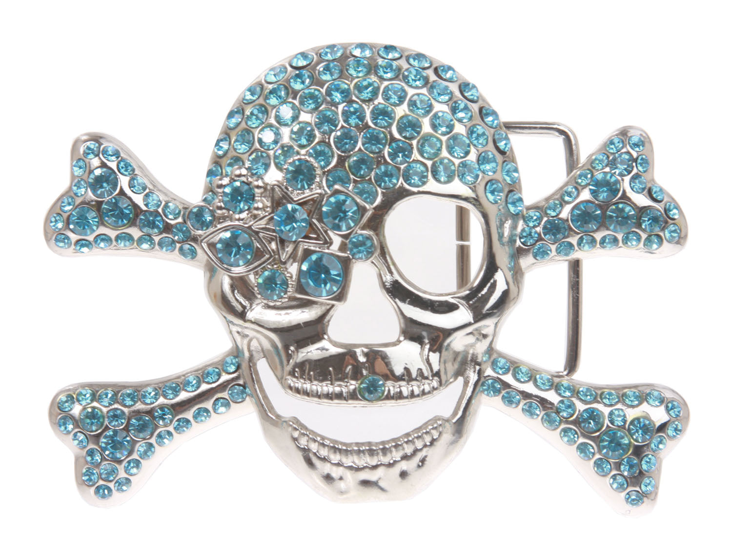 Rhinestone Skull & Crossbones Pirate Belt Buckle