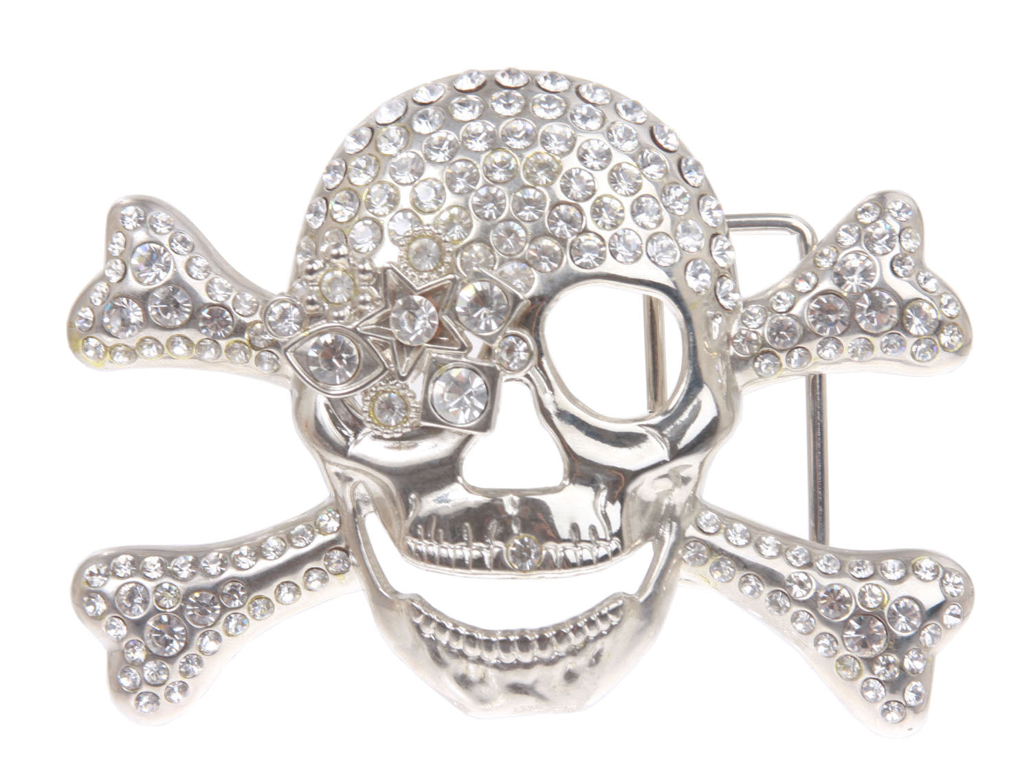 Rhinestone Skull & Crossbones Pirate Belt Buckle