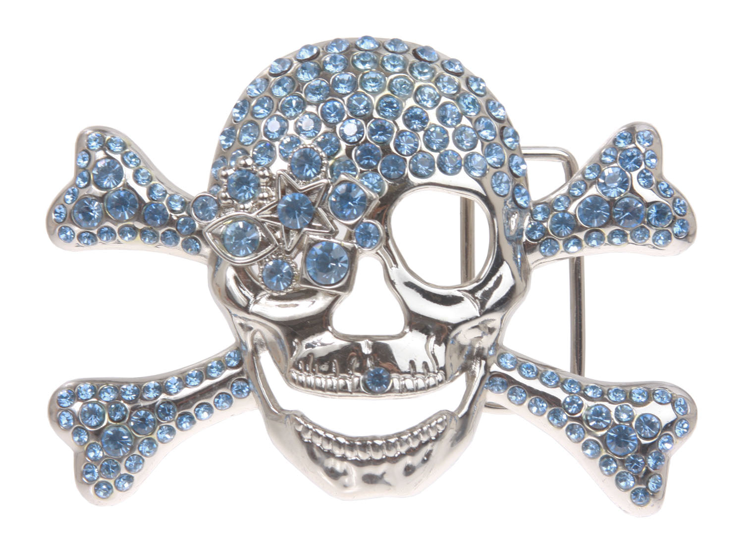 Rhinestone Skull & Crossbones Pirate Belt Buckle