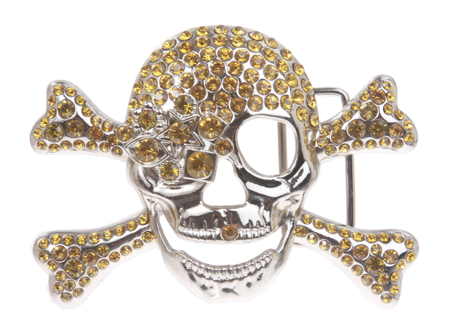 Rhinestone Skull & Crossbones Pirate Belt Buckle