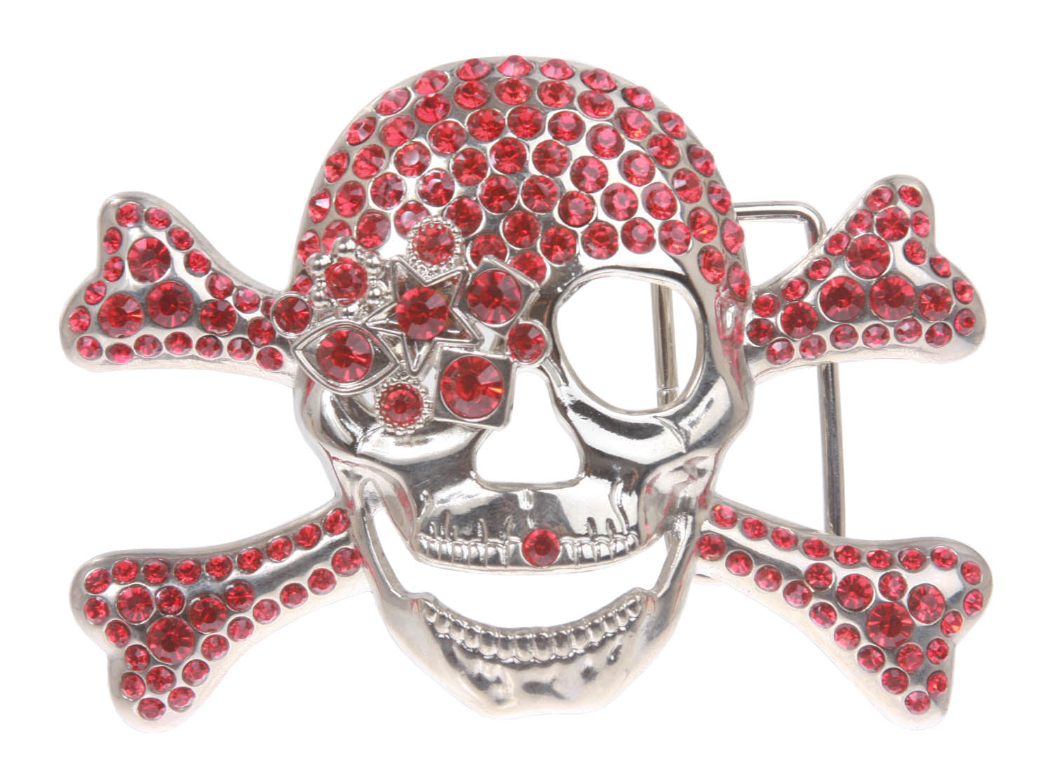 Rhinestone Skull & Crossbones Pirate Belt Buckle