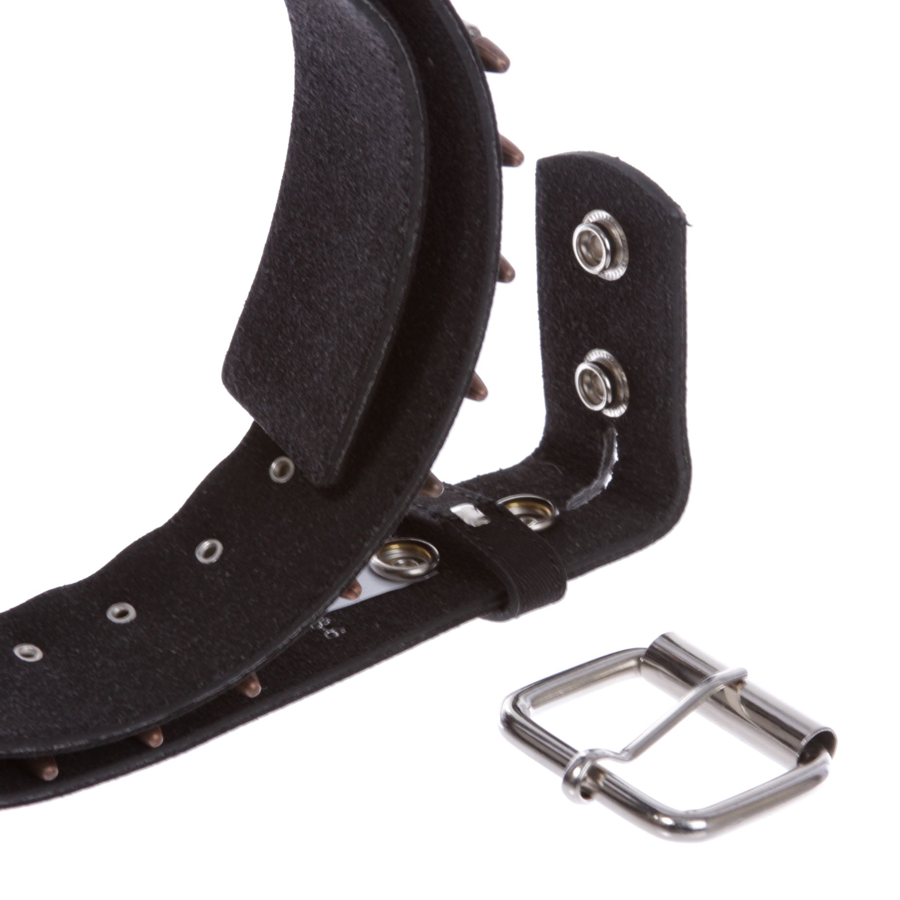 Canvas Faux Bullet Studded Belt - Snap On Interchangeable Buckle - OnlineBelts