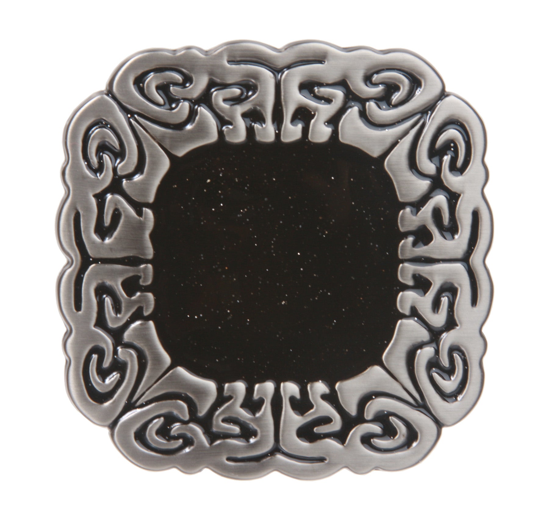 Western Square Engraving Black Enamel Belt Buckle - OnlineBelts