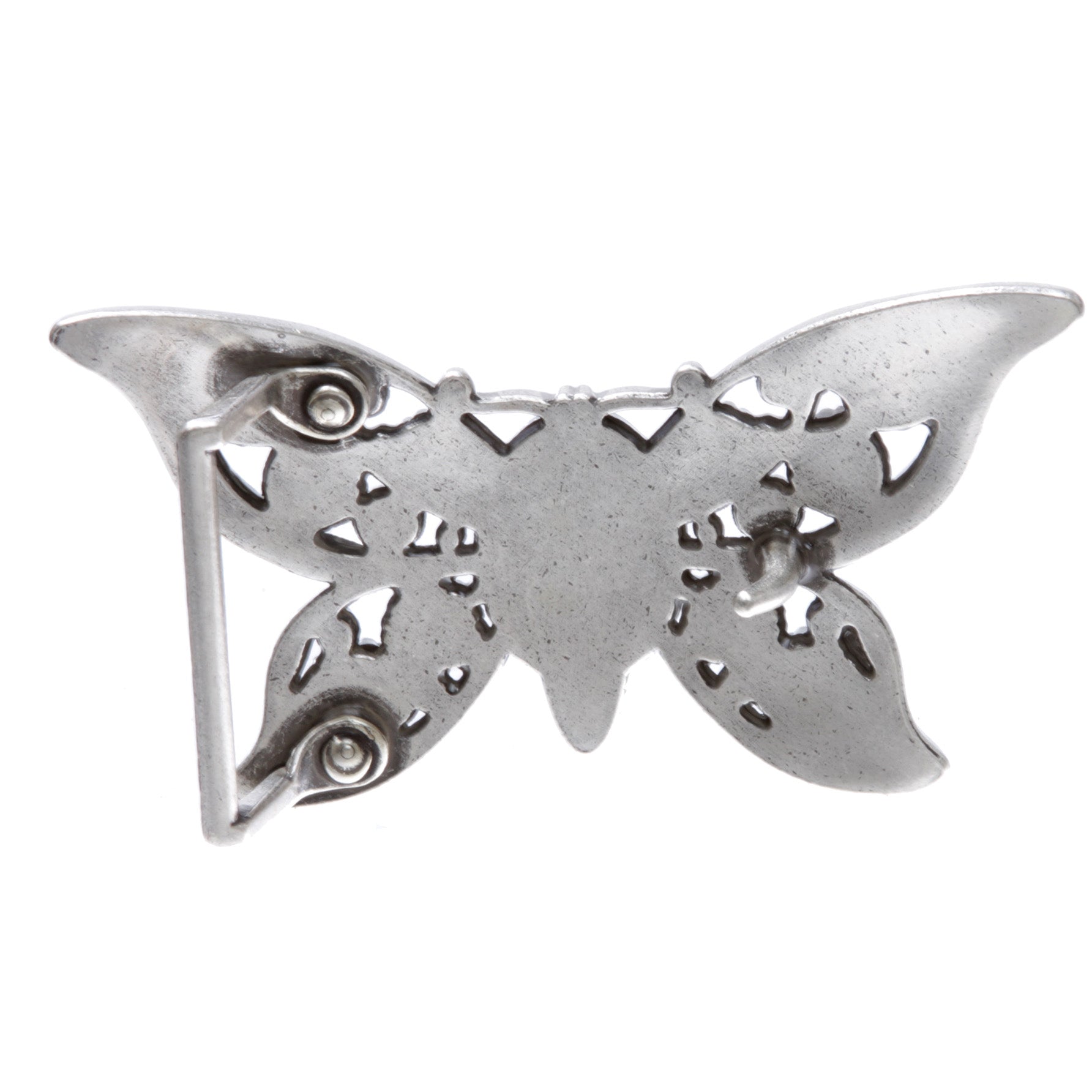 Women's Casual Jean Belt with Perforated Turquoise Stone Butterfly Belt Buckle - OnlineBelts