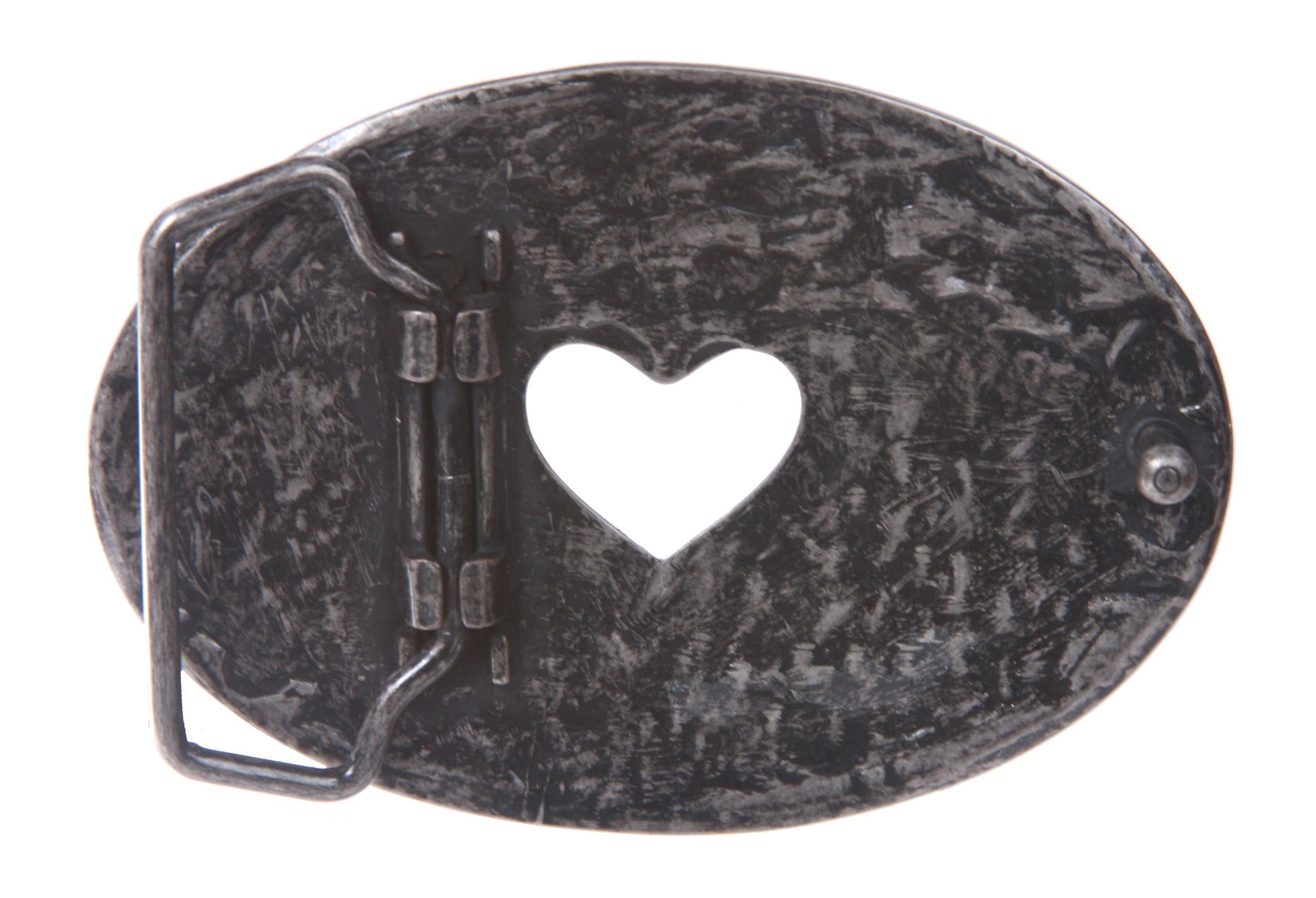 Heart Rhinestone Oval Belt Buckle - OnlineBelts