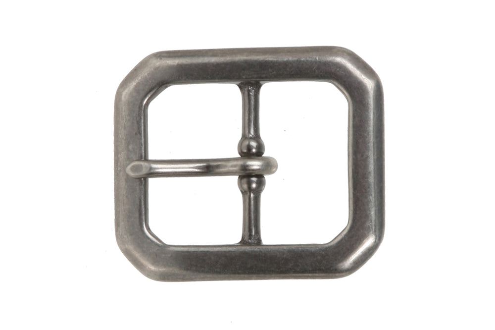 1 1/4 Inch Center Bar Single Prong Solid Brass Octagon Rectangular Belt Buckle - OnlineBelts