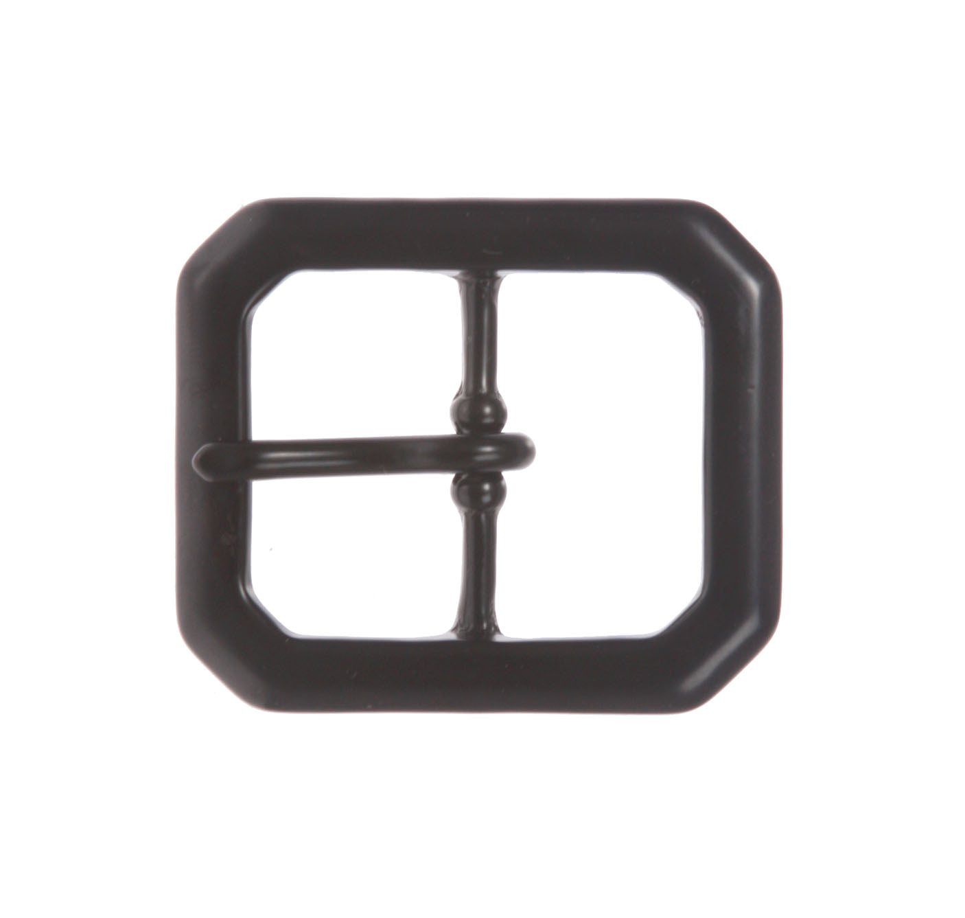 1 1/4 Inch Center Bar Single Prong Solid Brass Octagon Rectangular Belt Buckle