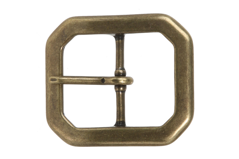 1 5/8 Inch Single Prong Octagon Rectangular Center Bar Belt Buckle - OnlineBelts
