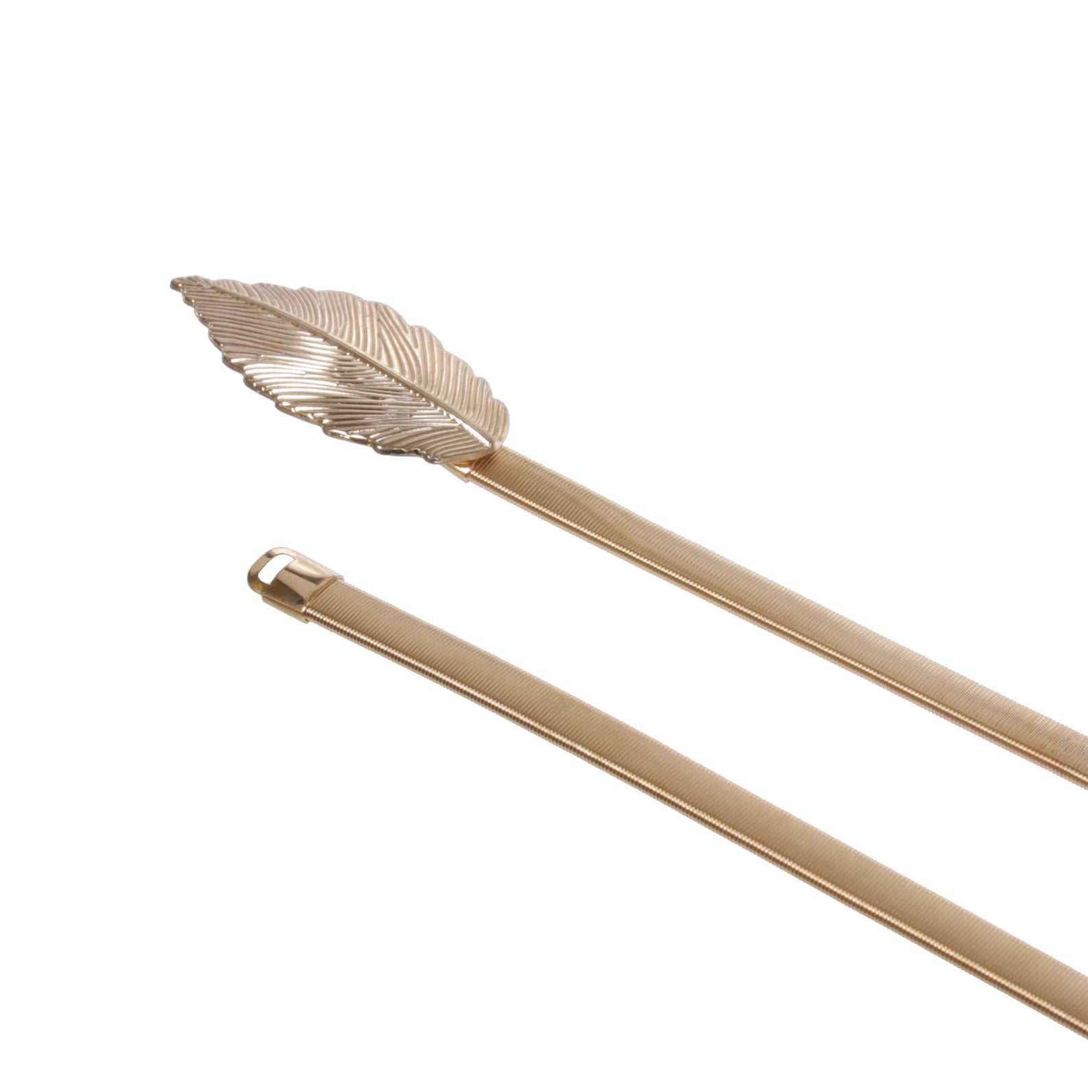 Women's Gold Metal Skinny Luxury Elastic Waistband Belt - OnlineBelts