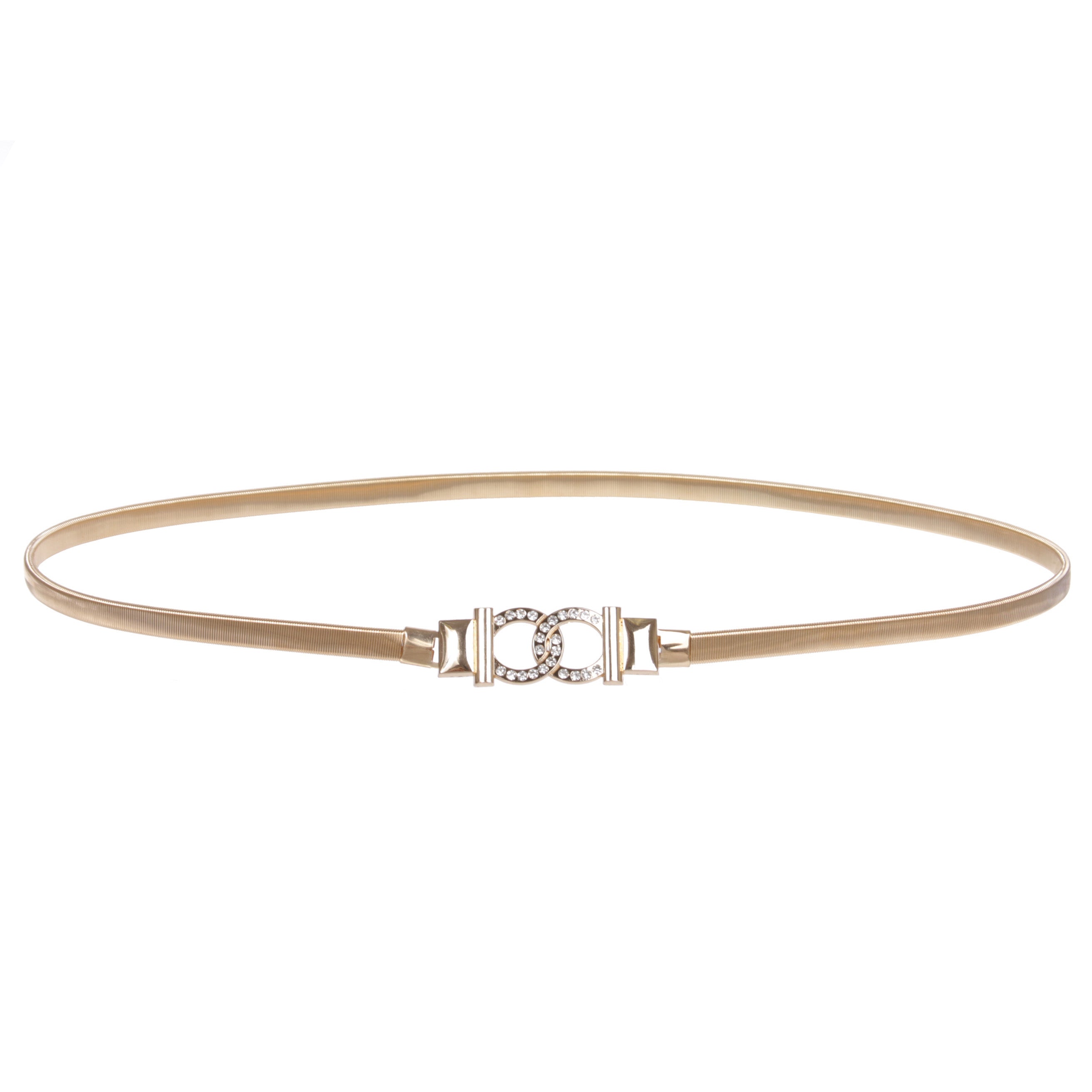 Elastic Skinny Waist Belt Gold Metal Stretchy Chain Dress Belts for Women Girls - OnlineBelts