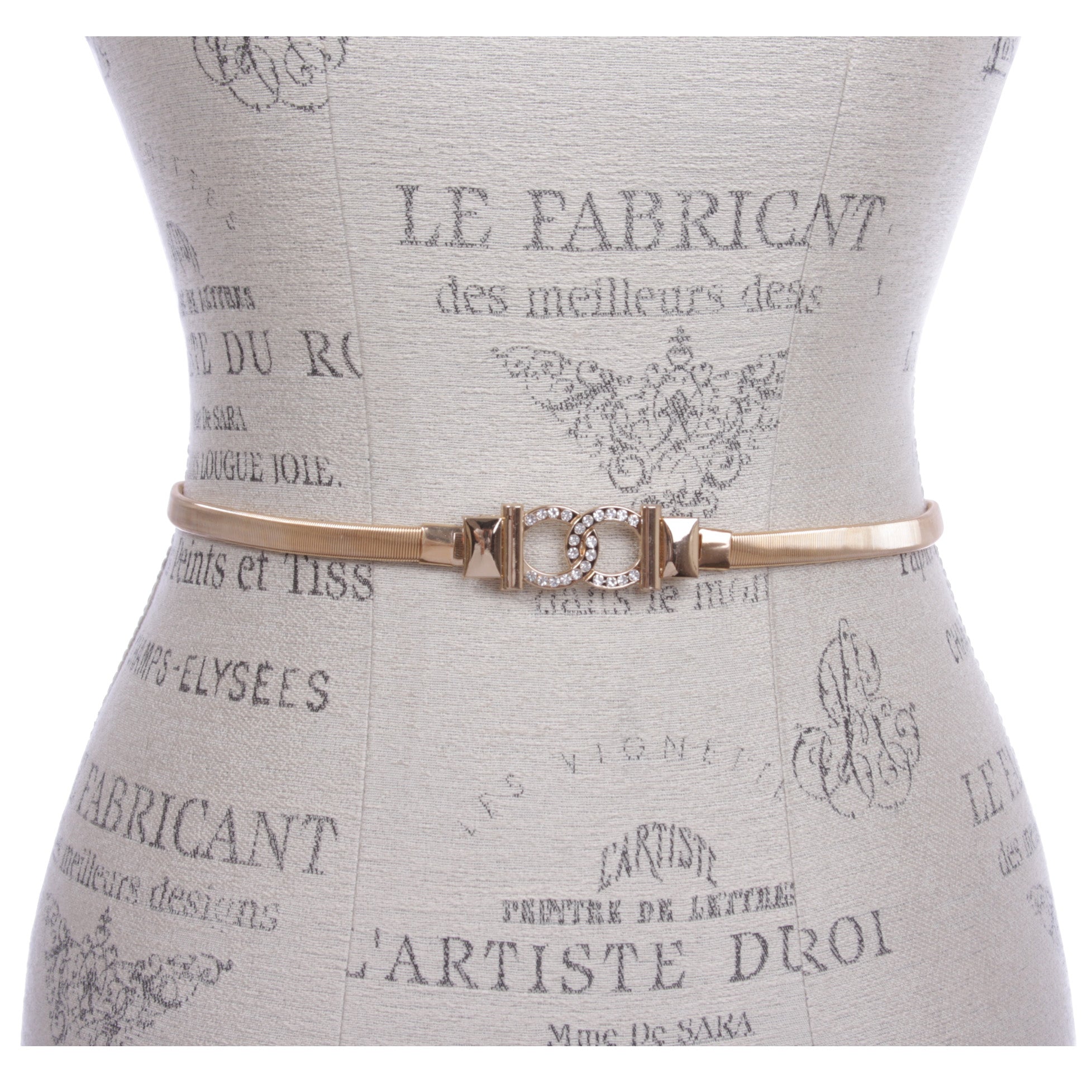 Elastic Skinny Waist Belt Gold Metal Stretchy Chain Dress Belts for Women Girls - OnlineBelts