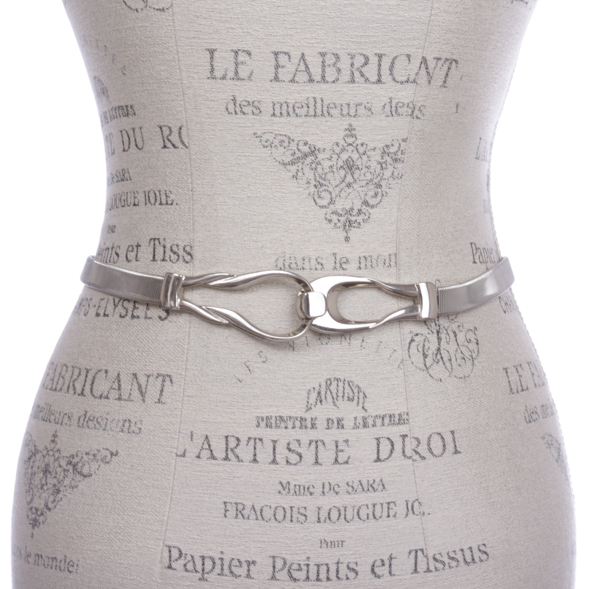 Women's Skinny Stretch Elastic Chain Punk Wedding Waist Chain Belt with Hook Buckle - OnlineBelts