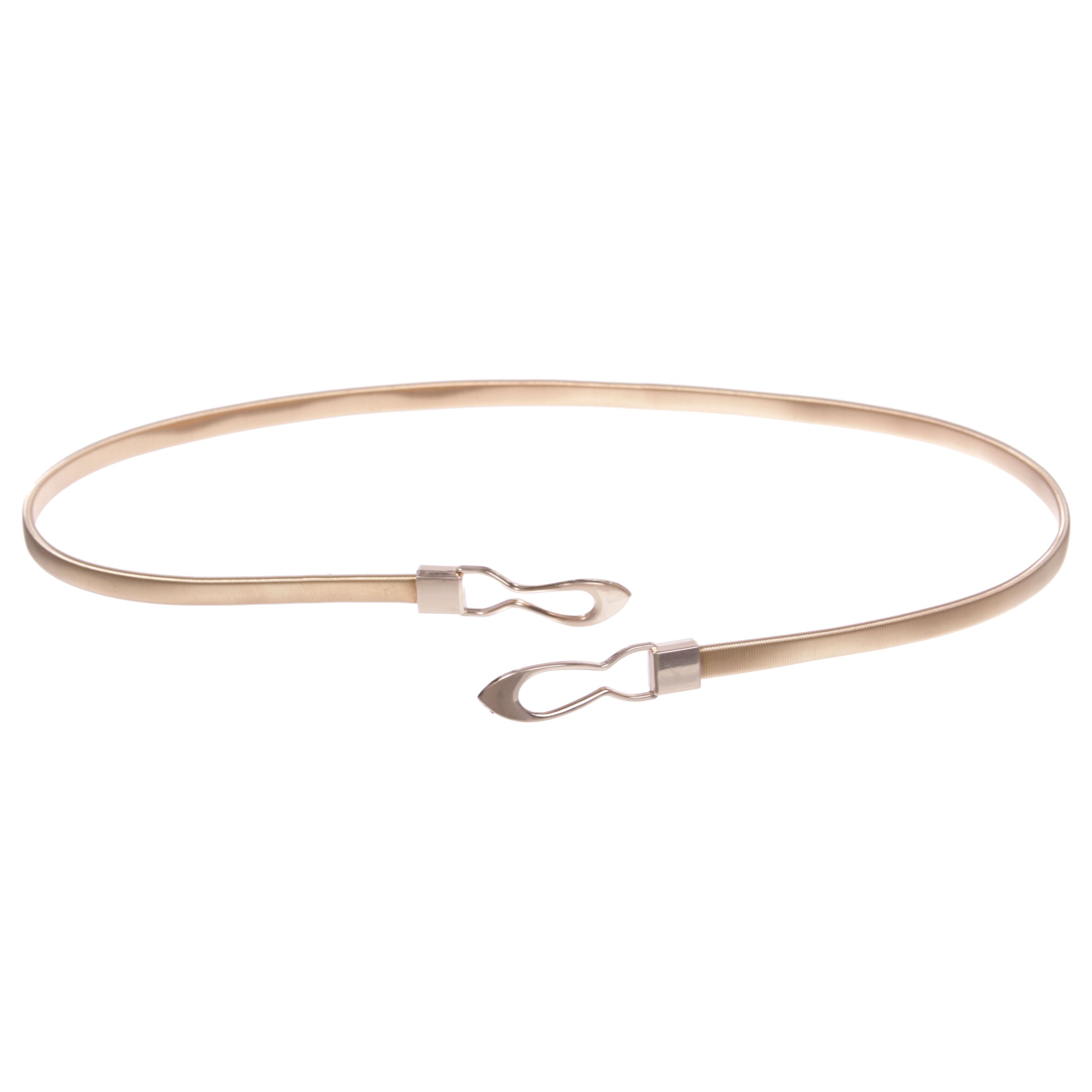 Women's Knot Buckle Skinny Elastic Chain Punk Wedding Belt Piece Stretch Waistband - OnlineBelts