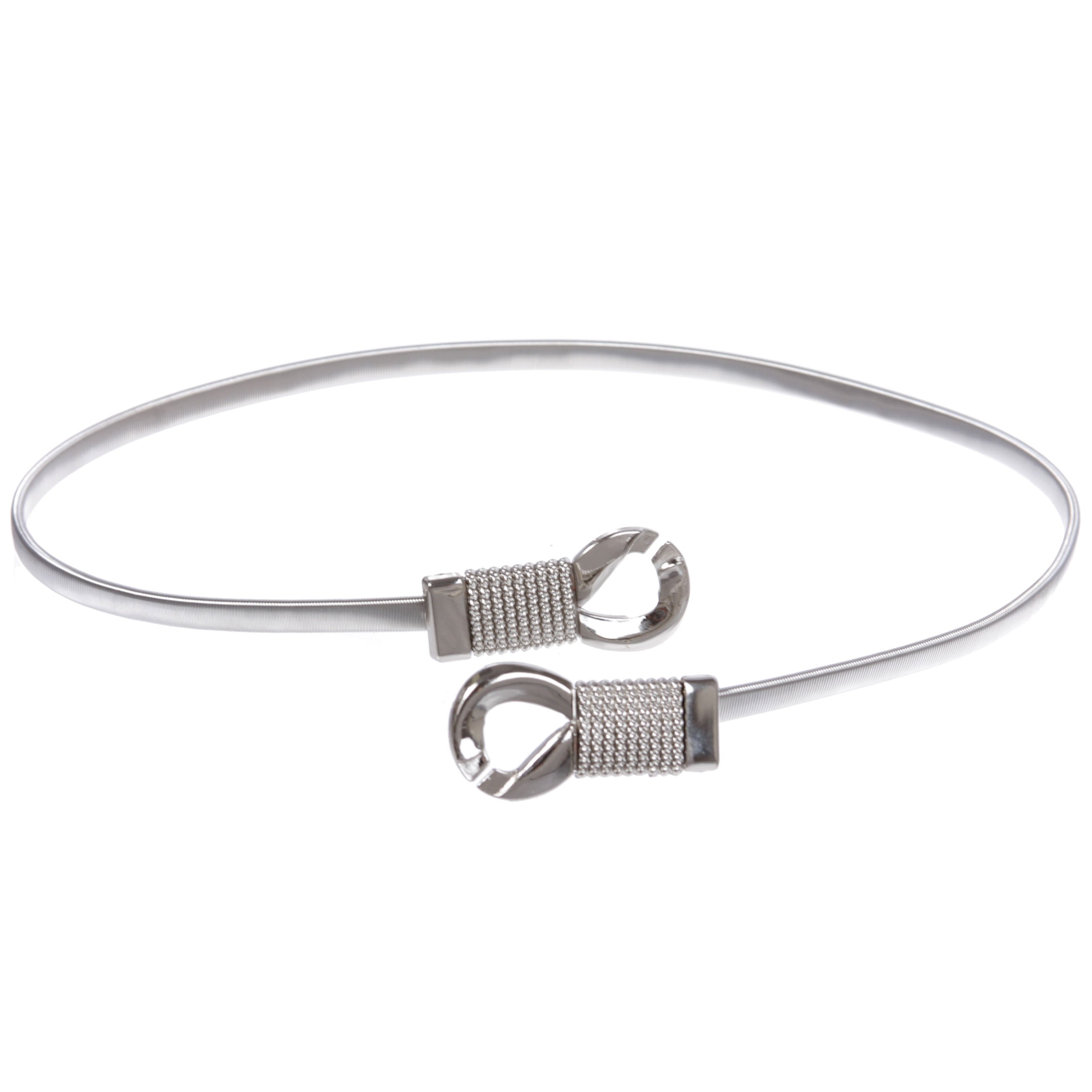 Women's Knot Buckle Skinny Elastic Chain Punk Wedding Belt Piece Stretch Gold Waistband - OnlineBelts