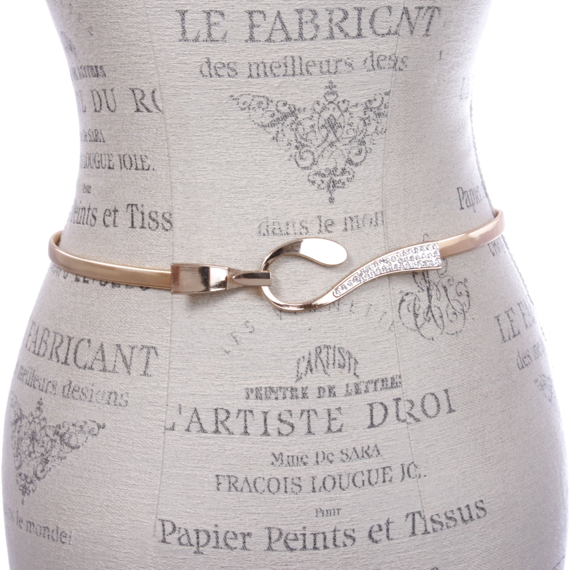 Women's Rhinestone Skinny Elastic Chain Punk Wedding Belt Piece Stretch Waistband - OnlineBelts