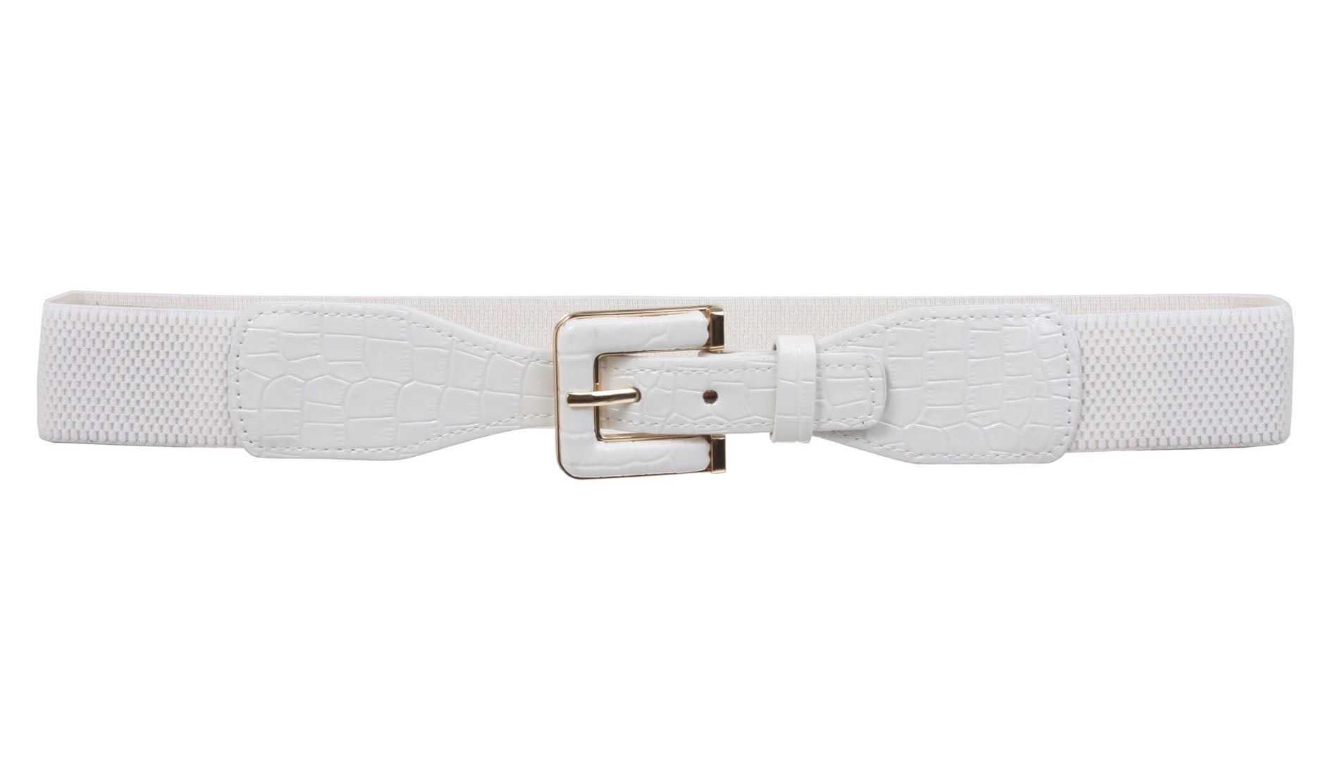 1 1/2" Ladies High Waist Fashion Croco Print Stretch Belt - OnlineBelts