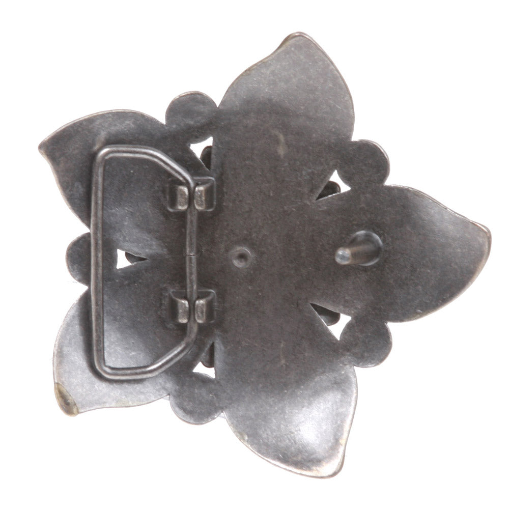 Nickel Free Double Layer Rhinestone Floral Belt Buckle - OnlineBelts
