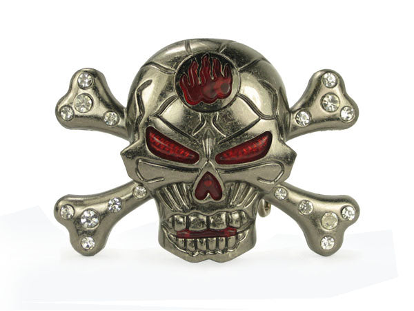 Rhinestone Skull Cross Bone Flash Bing Buckle - OnlineBelts