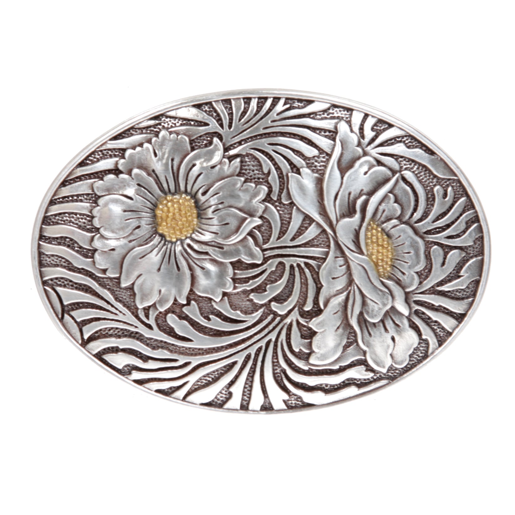 Oval Sunflower Engraving Belt Buckle - OnlineBelts