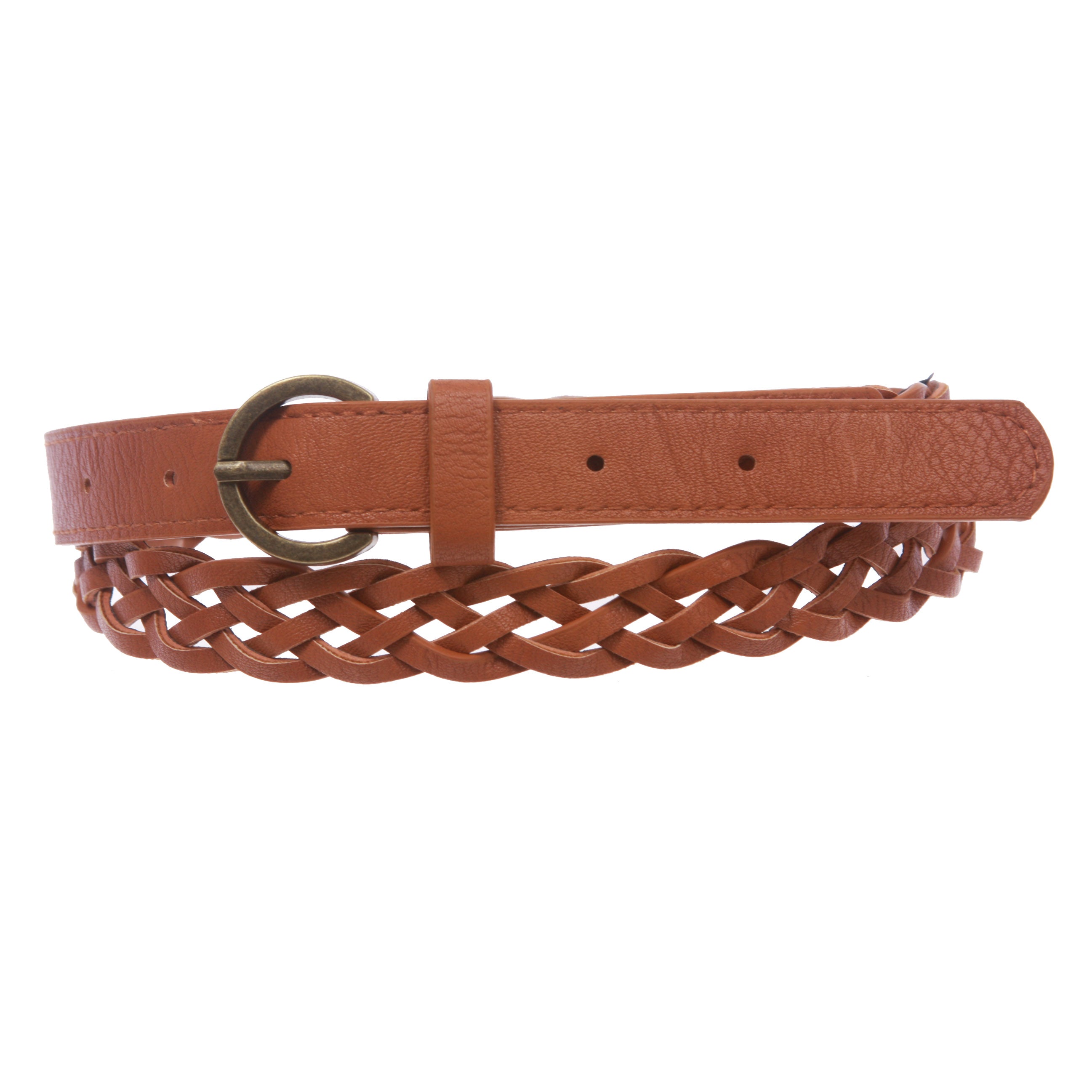 Women's 3/4" Skinny Braided Woven Non Leather Belt - OnlineBelts