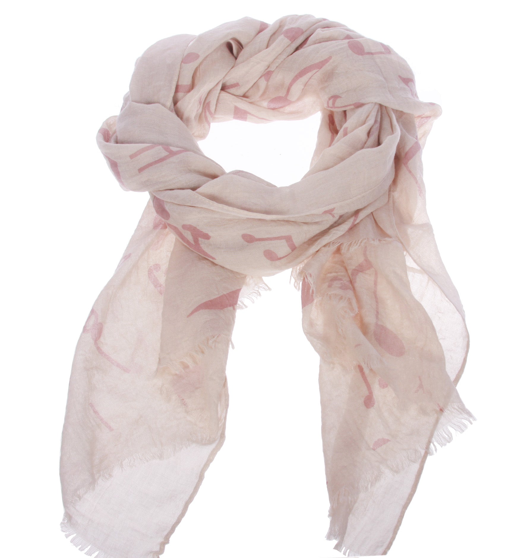 Womens Music Note Print Light Weight Wide Shawl Wrap Cotton Scarf - OnlineBelts