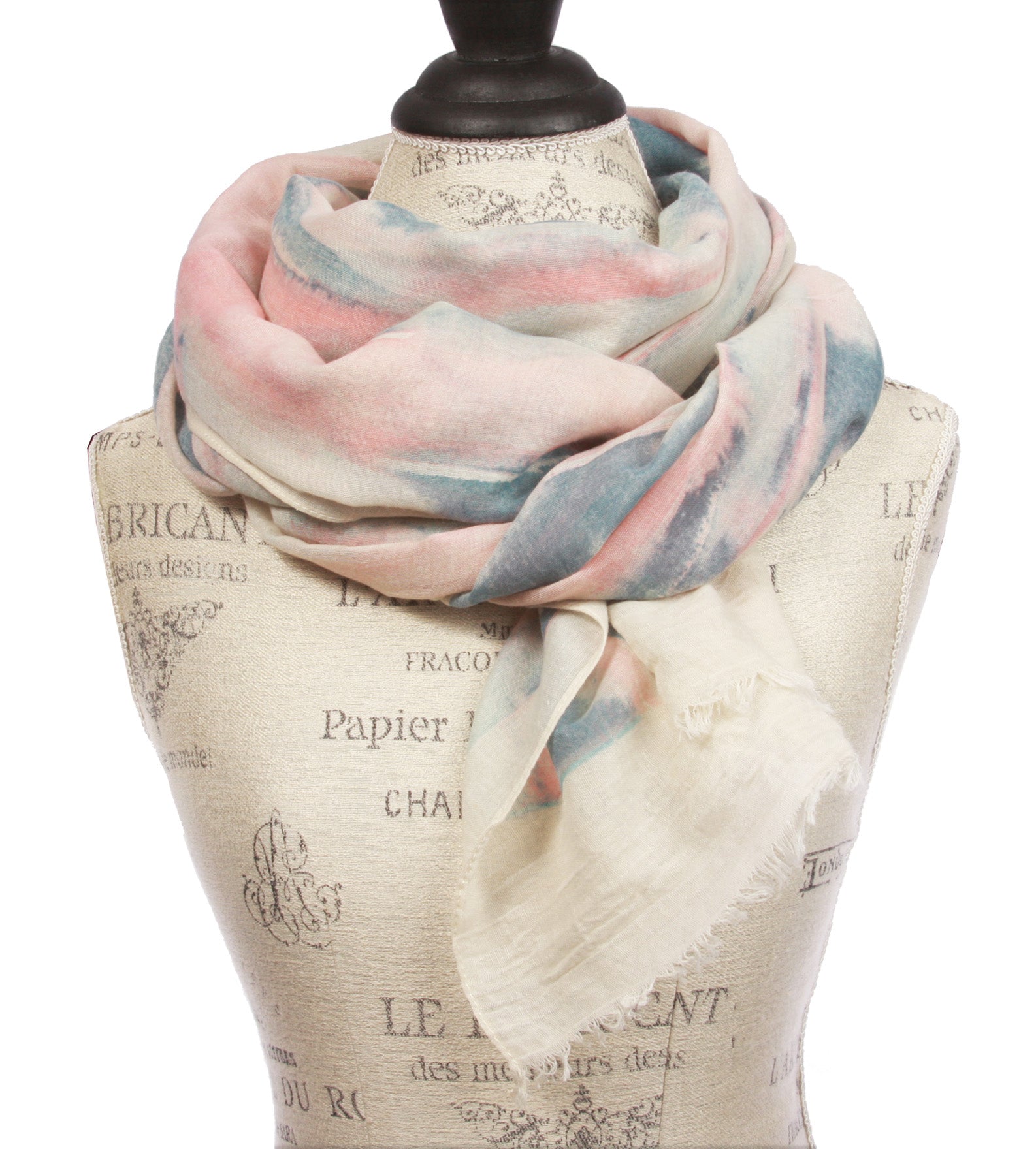 Womens Mix Colored Light Weight Wide Shawl Wrap Cotton Scarf - OnlineBelts