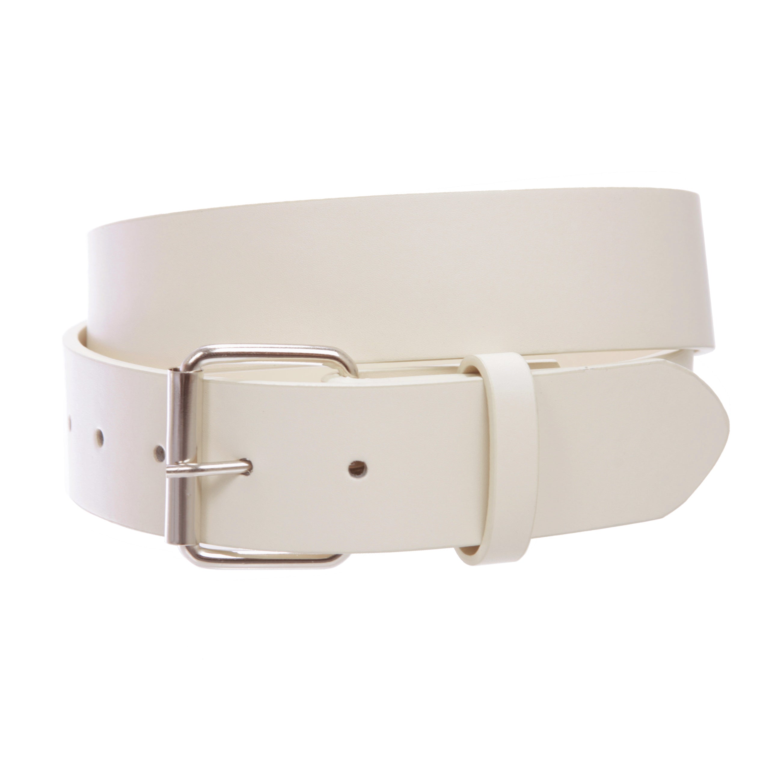 Big & Tall 1 1/2" (38mm) Snap On Plain Leather Jean Belt With Roller Buckle -Plus Sizes - OnlineBelts