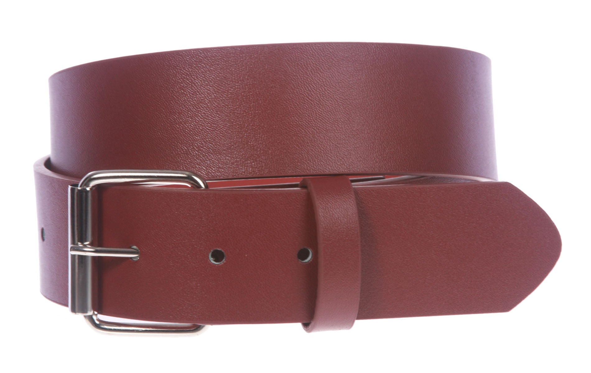 1 1/2" (38mm) Snap On Plain Leather Jean Belt With Roller Buckle - OnlineBelts