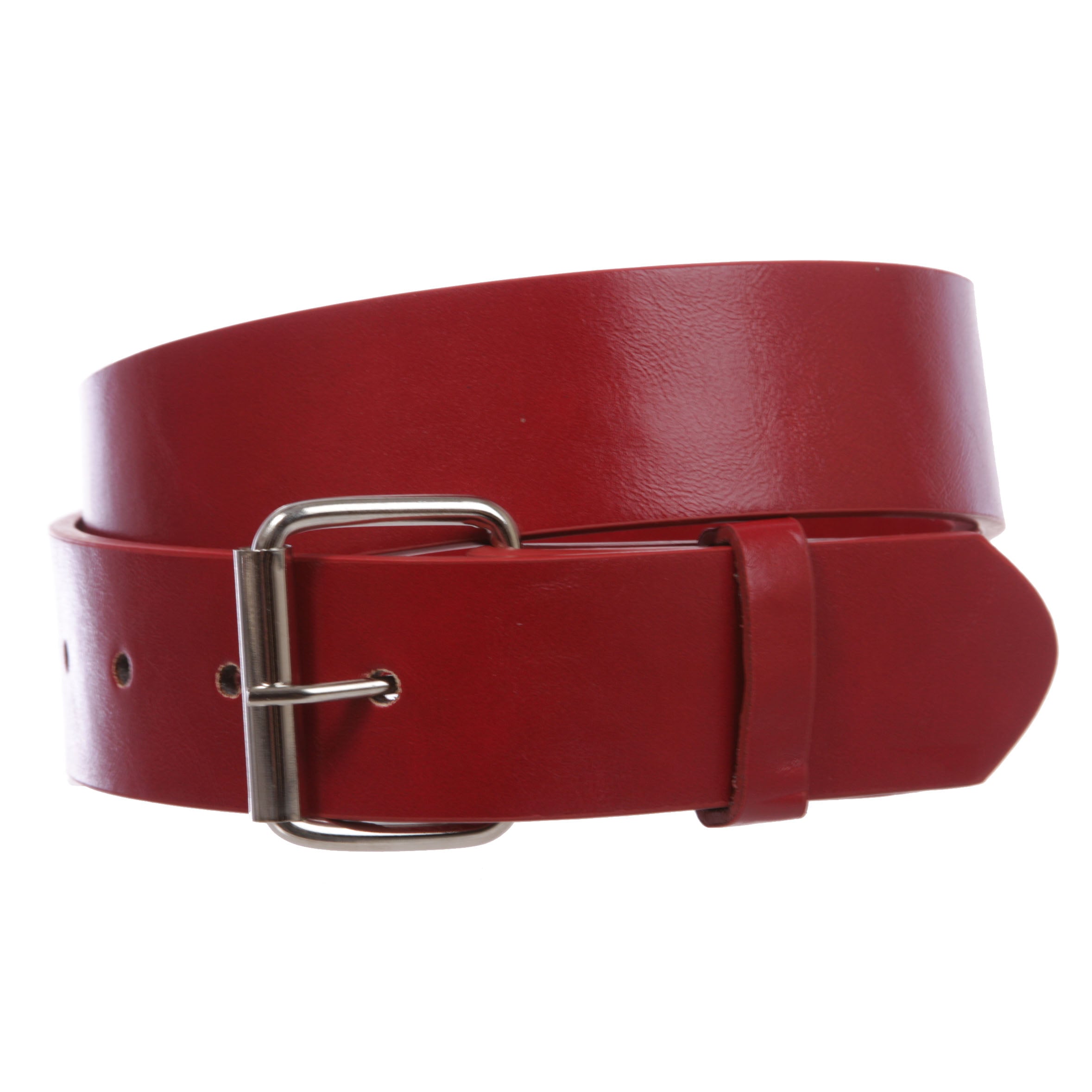 Big & Tall 1 1/2" (38mm) Snap On Plain Leather Jean Belt With Roller Buckle -Plus Sizes - OnlineBelts