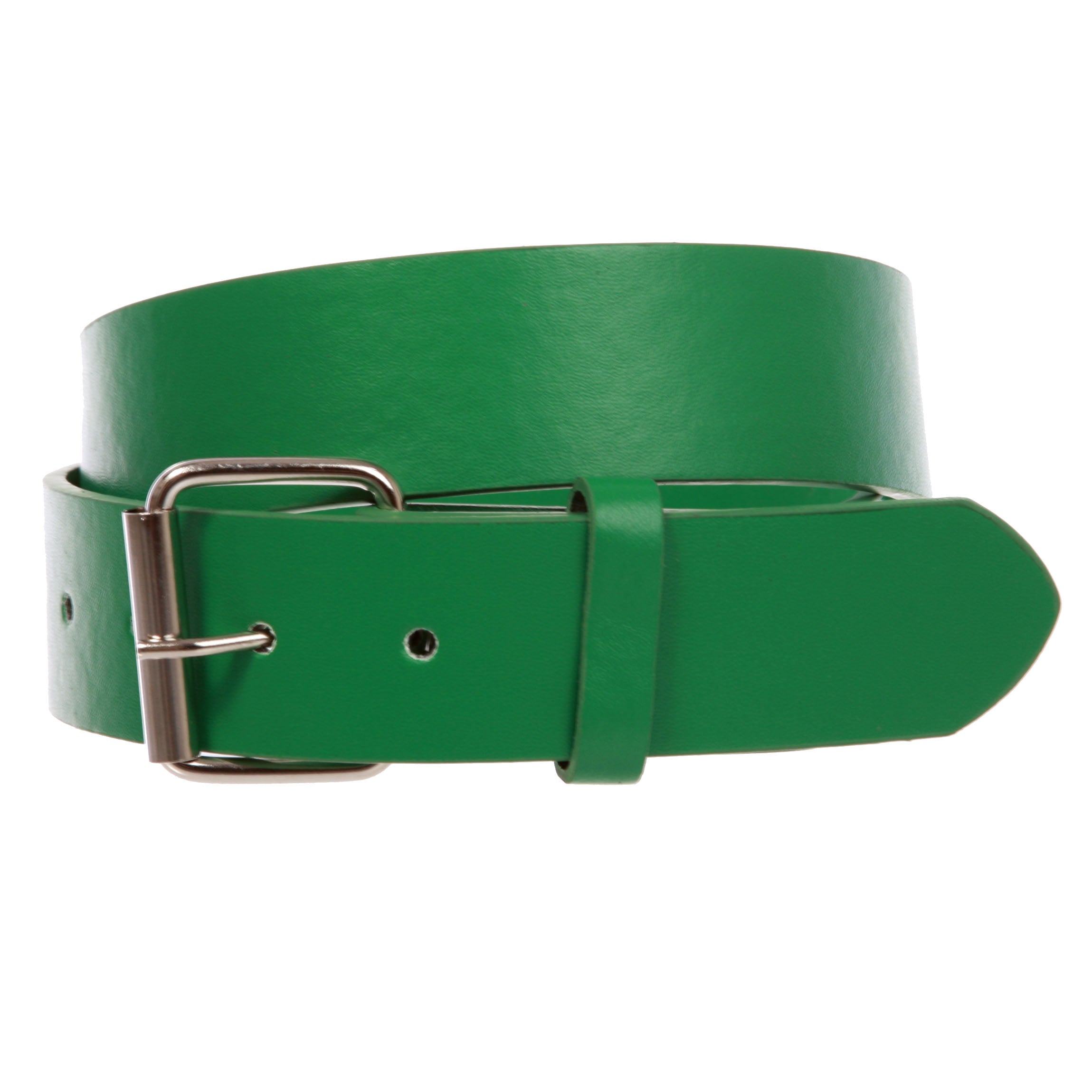 Big & Tall 1 1/2" (38mm) Snap On Plain Leather Jean Belt With Roller Buckle -Plus Sizes - OnlineBelts