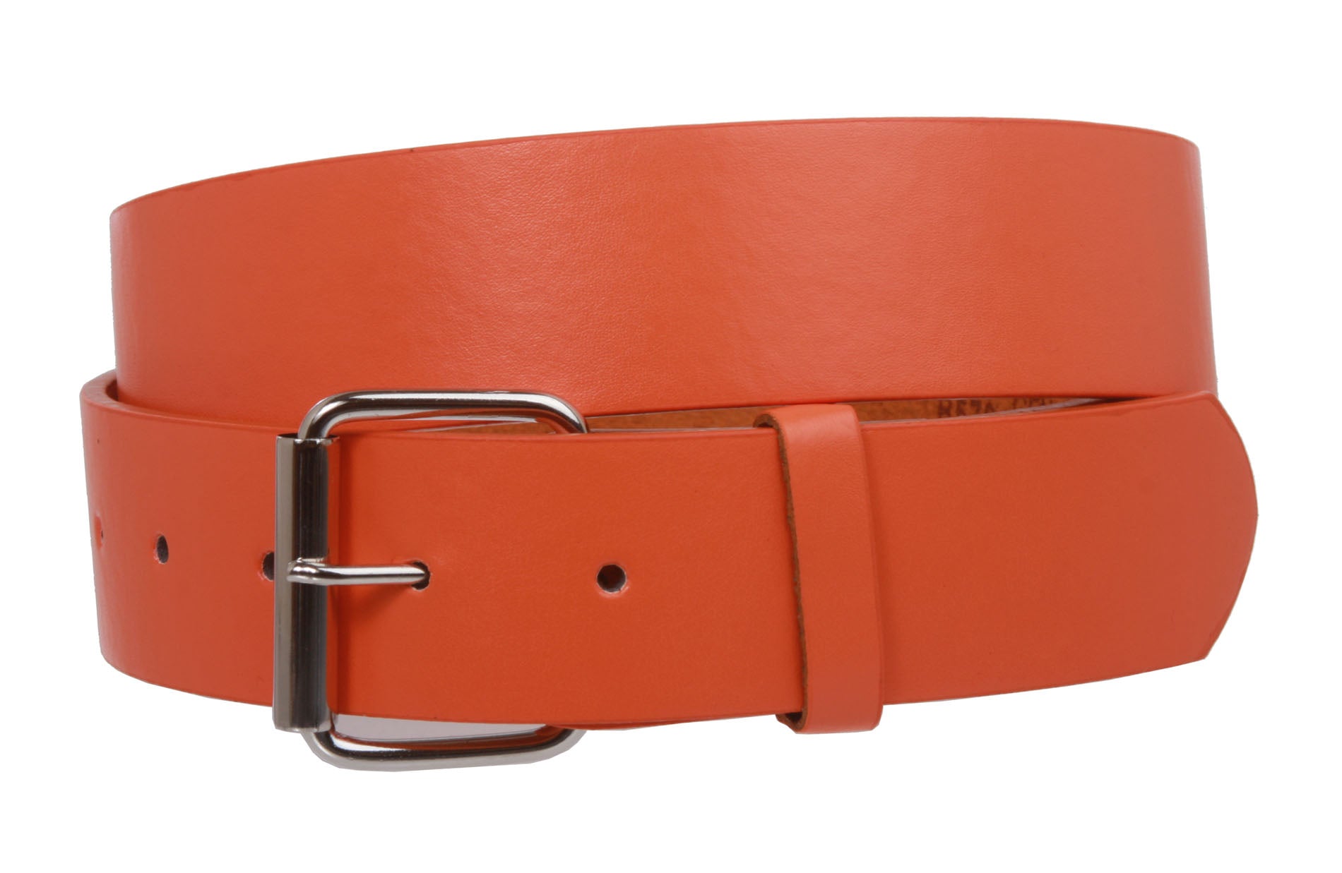 Big & Tall 1 1/2" (38mm) Snap On Plain Leather Jean Belt With Roller Buckle -Plus Sizes - OnlineBelts