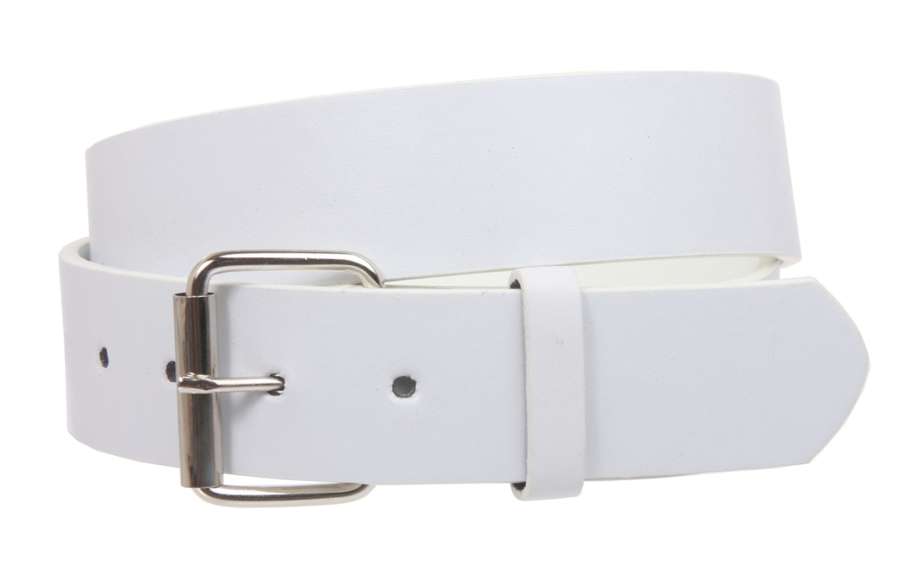 Big & Tall 1 1/2" (38mm) Snap On Plain Leather Jean Belt With Roller Buckle -Plus Sizes - OnlineBelts