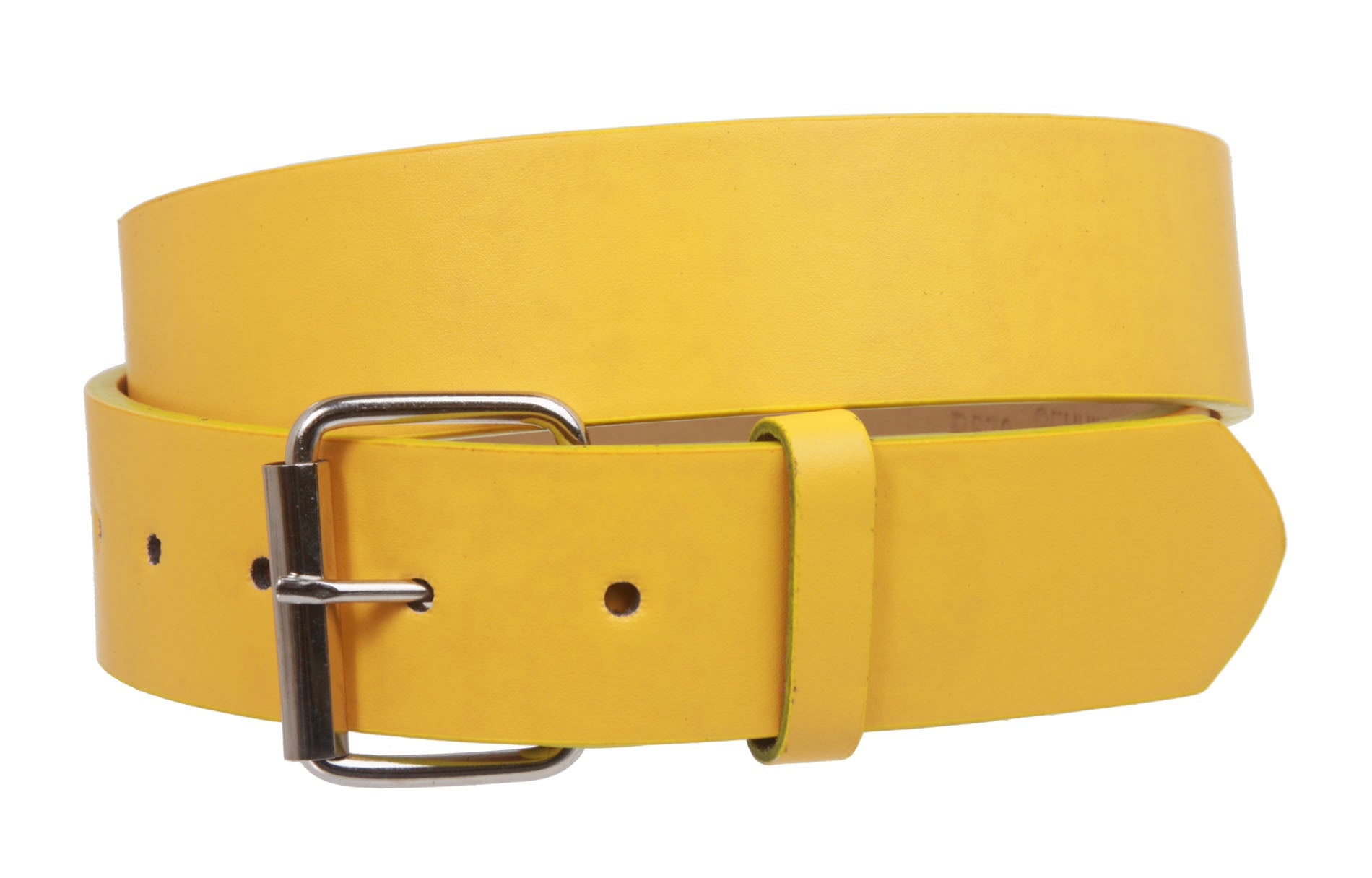 1 1/2" (38mm) Snap On Plain Leather Jean Belt With Roller Buckle - OnlineBelts