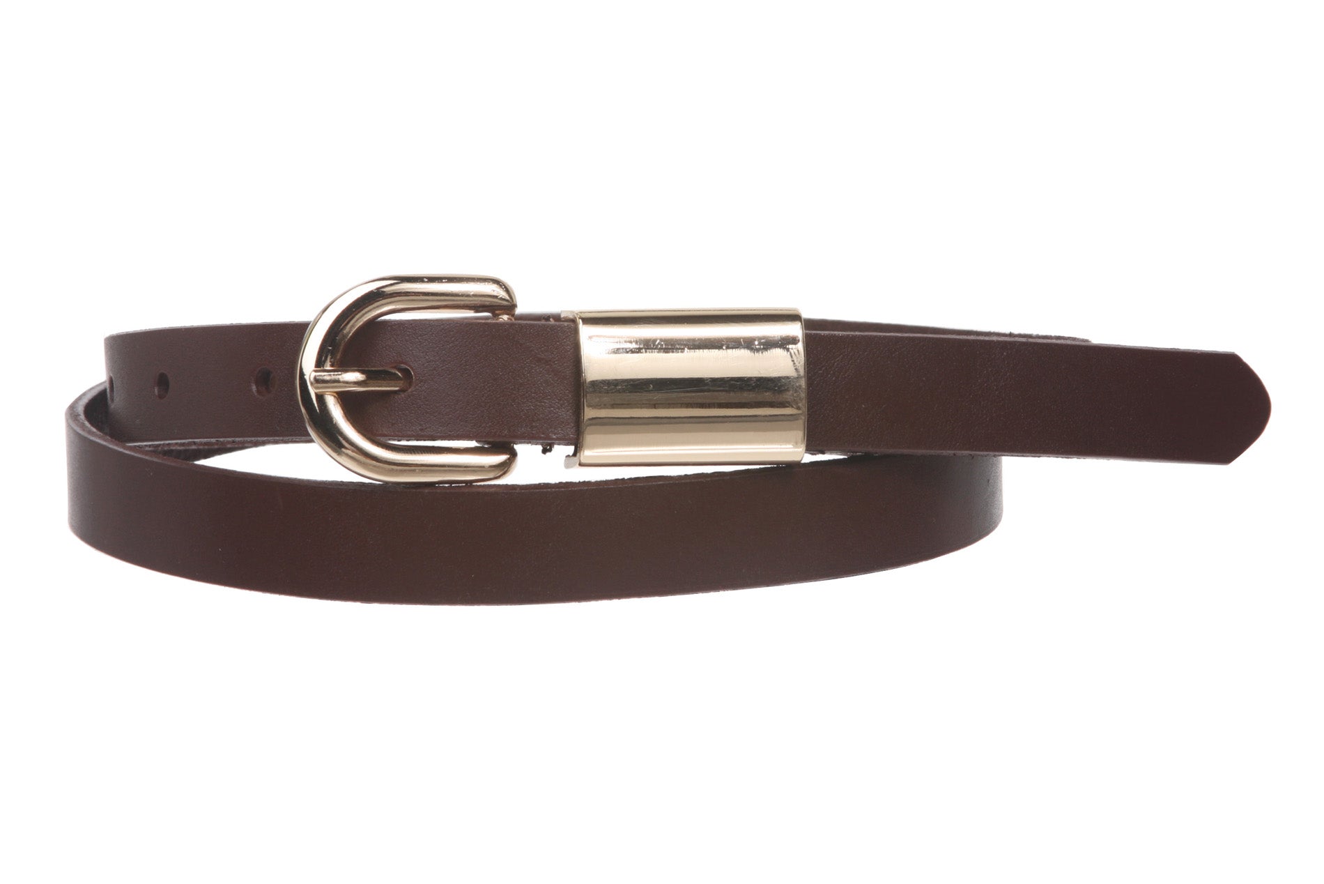 Women's 3/4" (19mm) Skinny Solid Leather Dress Belt - OnlineBelts